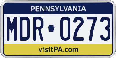 PA license plate MDR0273