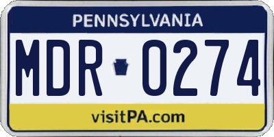 PA license plate MDR0274