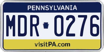 PA license plate MDR0276