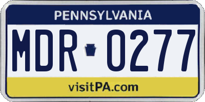PA license plate MDR0277