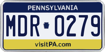 PA license plate MDR0279