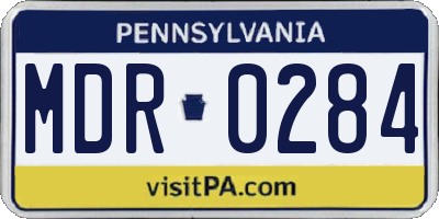 PA license plate MDR0284