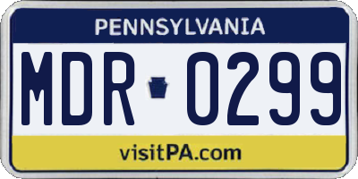 PA license plate MDR0299