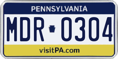 PA license plate MDR0304
