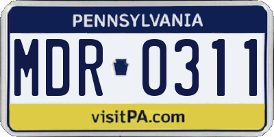 PA license plate MDR0311