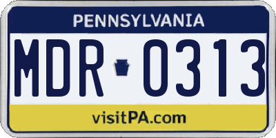 PA license plate MDR0313
