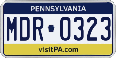 PA license plate MDR0323