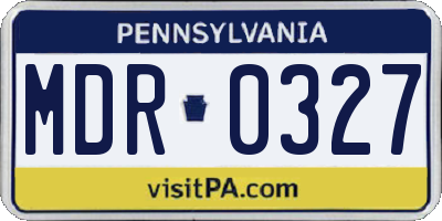 PA license plate MDR0327