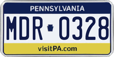 PA license plate MDR0328