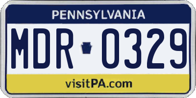 PA license plate MDR0329