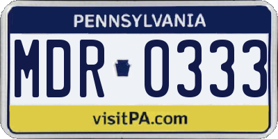 PA license plate MDR0333