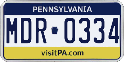 PA license plate MDR0334