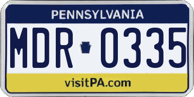 PA license plate MDR0335
