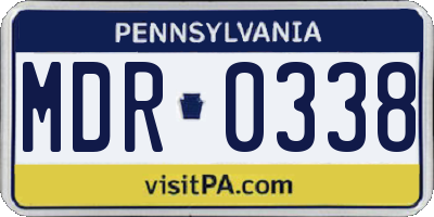 PA license plate MDR0338
