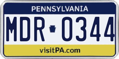 PA license plate MDR0344