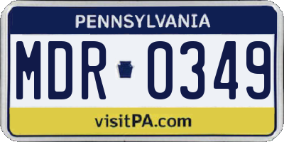 PA license plate MDR0349