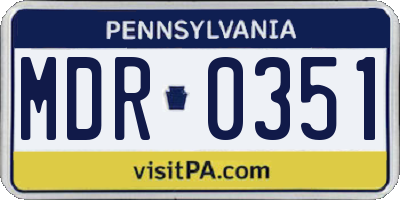 PA license plate MDR0351
