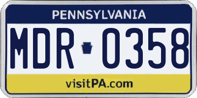 PA license plate MDR0358