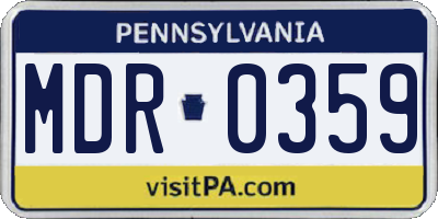 PA license plate MDR0359