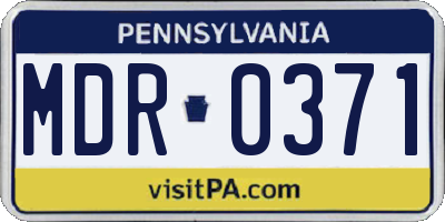 PA license plate MDR0371