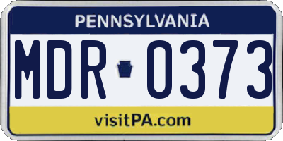 PA license plate MDR0373
