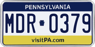 PA license plate MDR0379