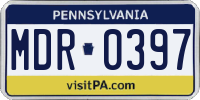 PA license plate MDR0397