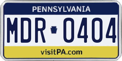 PA license plate MDR0404