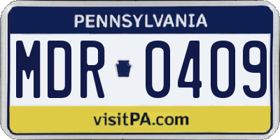 PA license plate MDR0409