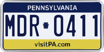 PA license plate MDR0411