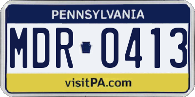 PA license plate MDR0413