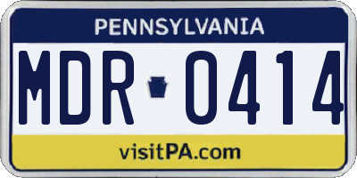 PA license plate MDR0414