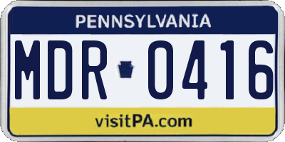 PA license plate MDR0416
