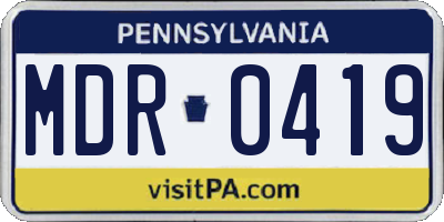PA license plate MDR0419