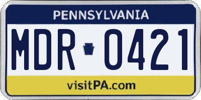 PA license plate MDR0421