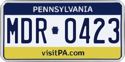 PA license plate MDR0423