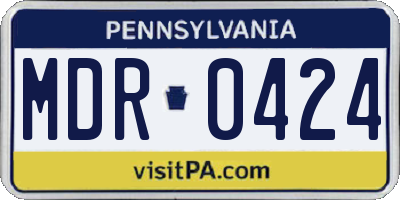 PA license plate MDR0424