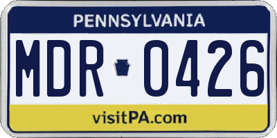 PA license plate MDR0426