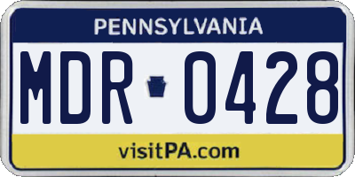 PA license plate MDR0428