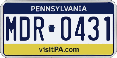 PA license plate MDR0431