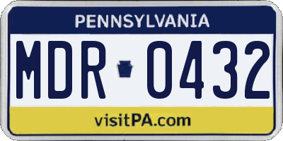 PA license plate MDR0432