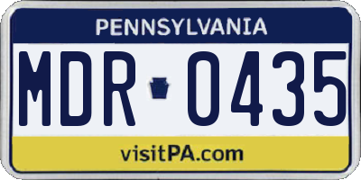 PA license plate MDR0435