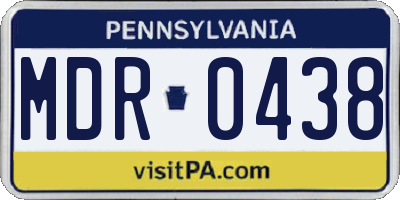 PA license plate MDR0438
