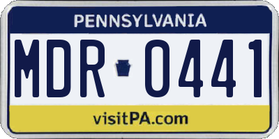 PA license plate MDR0441