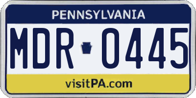 PA license plate MDR0445