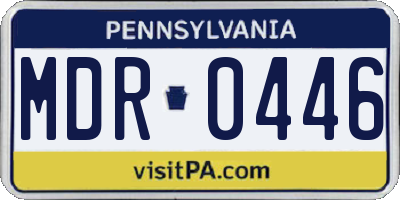 PA license plate MDR0446