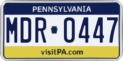 PA license plate MDR0447