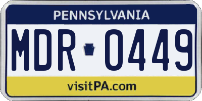 PA license plate MDR0449