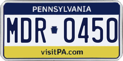 PA license plate MDR0450