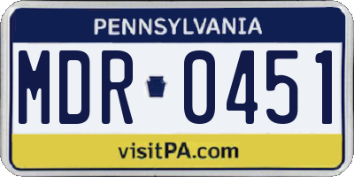 PA license plate MDR0451